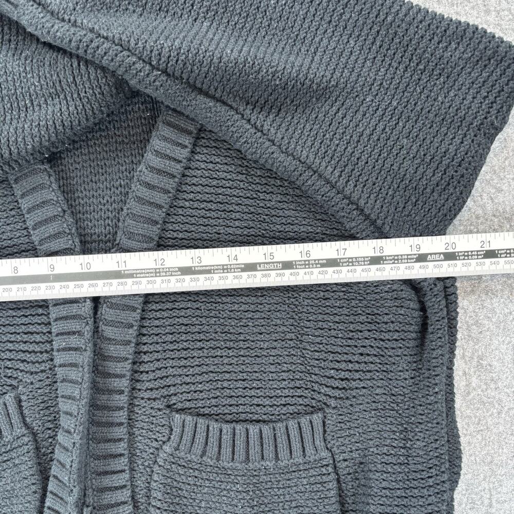 Hollister Open Front Cardigan Sweater Black Cotton Knit Pockets Women’s Small - Picture 6 of 7
